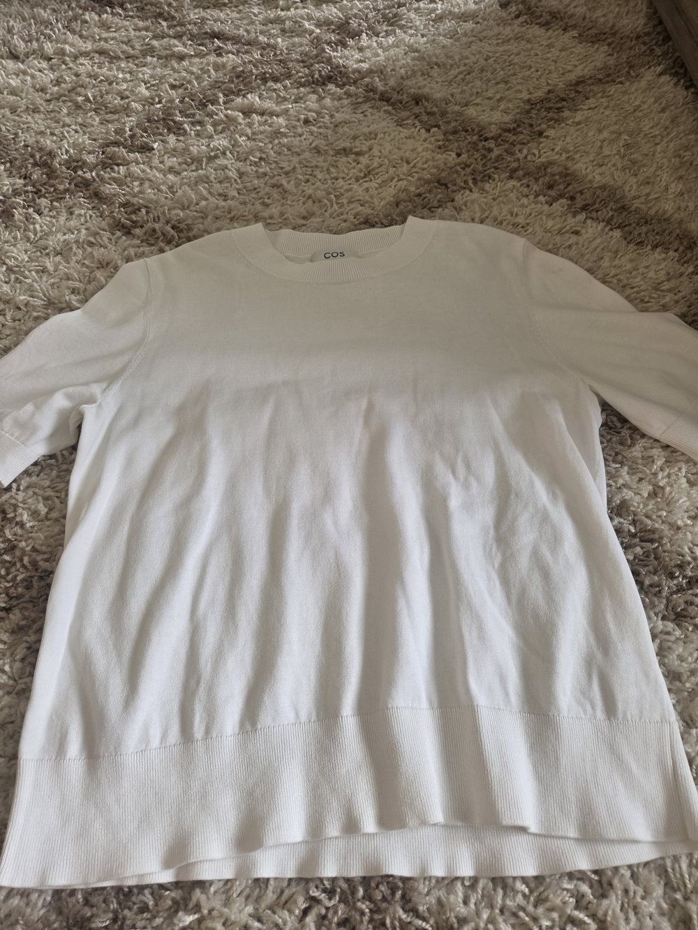 COS Men's White Short-Sleeve Crewneck Tee